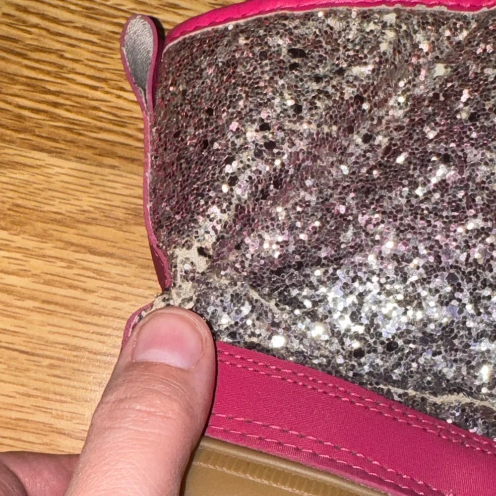 FabKids Brown and Pink Glitter Boots